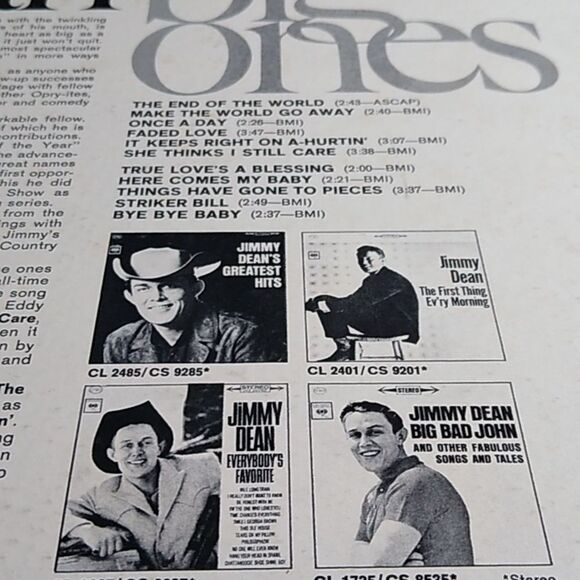 Jimmy Dean 'The Big Ones' Vinyl Record - Picture 4 of 8